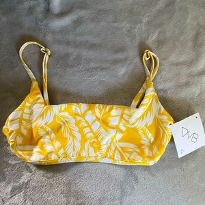 Yellow patterned VYB square bralette bikini top